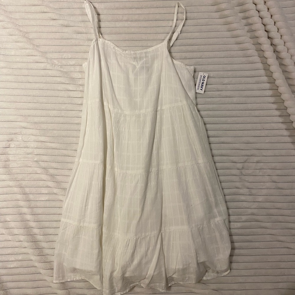 textured white mini dress